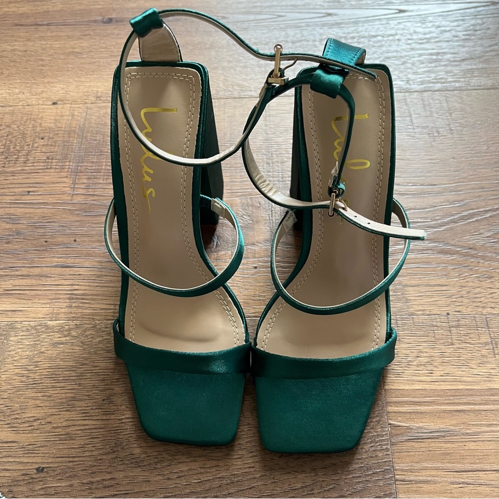 Lulu's Emerald Green Strappy Heels